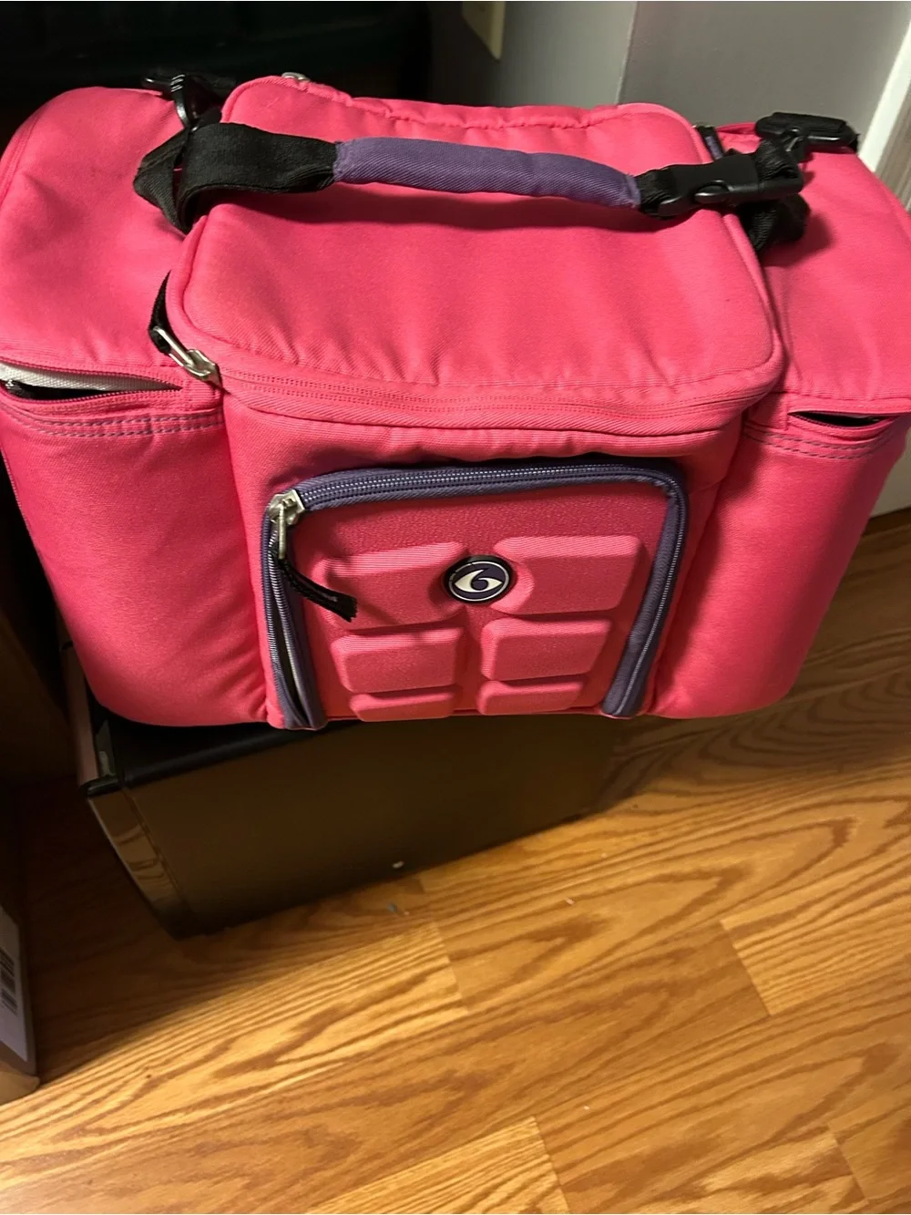 Portable Pink Insulated Meal Organizer Bag with Stackable Trays